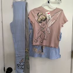 Girls Large Disney Tinkerbell Shirts and Pants