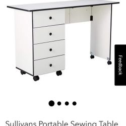 Sullivan White With Black Trim Sewing Table