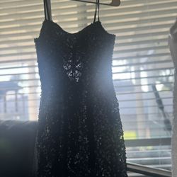 Sequin Black Mini Dress - New Size Medium 