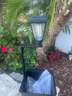 Solar lantern planter box