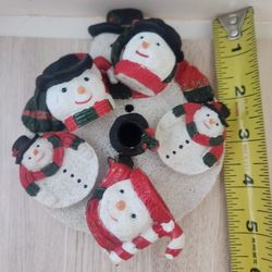 MINIATURE SNOWMAN RESIN TEA SET 