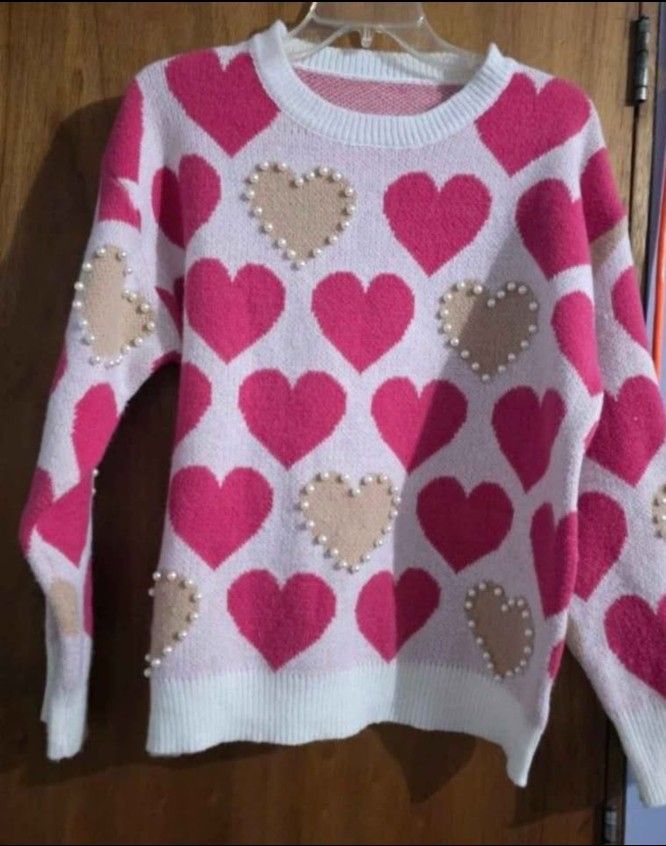 Pink Pearl Heart ❤️ pullover jacket