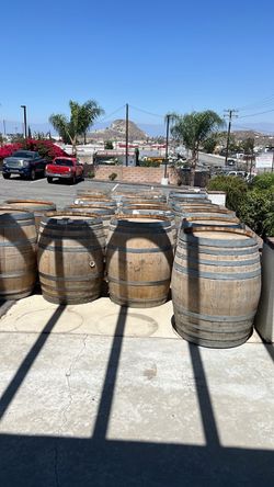 Empty wine barrels