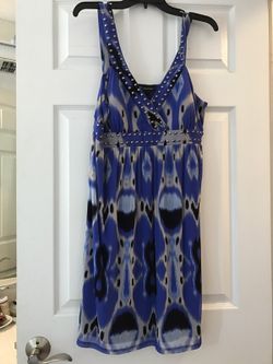 INC Blue Printed Dress