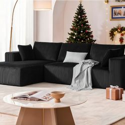 108” Modular Sectional Sofa, Cloud Sectional Couch with Deep Seat, Modern Modular L-Shape Sofa Couch with Chaise,Upholstered Boneless Couches fo