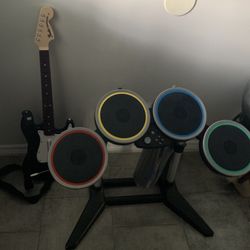 Rock Band 4 Drum Set, Pedal and Guitar PS4 PlayStation 5