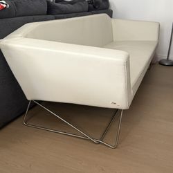 Leather White Couch 