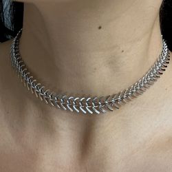 Silver centipede punk chunky choker necklace for women girls