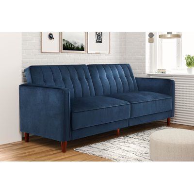 Blue Velvet Futon Couch