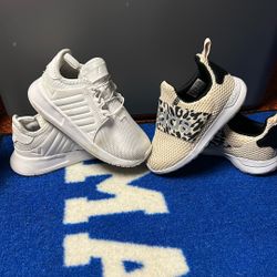 2 Pair Toddler Adidas Sneakers Size 8 And 9 