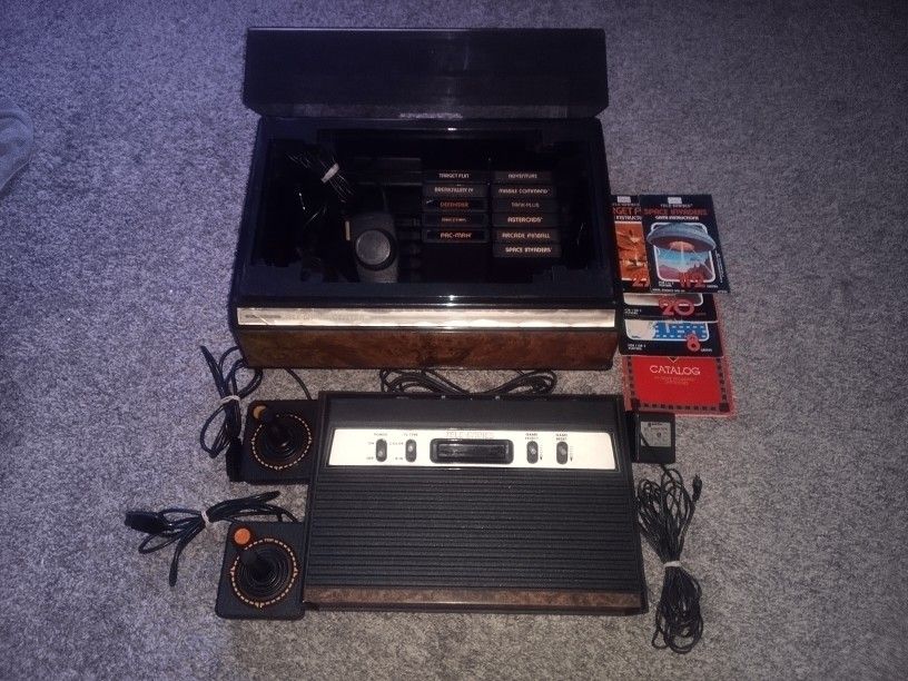 Atari 2600 Sears Video Arcade Console + 11 Games Tested and Working + Storage