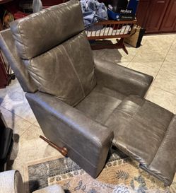 Gray Leather Recliner Chair Lazy Boy