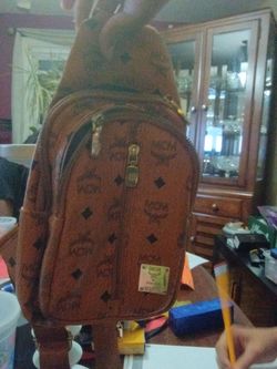 MCM Visetos Mini Backpack Cognac Brown