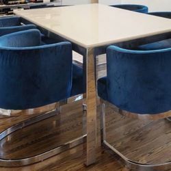 Modern Marble Dining Room Table And Chairs 