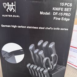 HUNTER.DUAL 15 PCS KNIFE SET Fine Edge German high carbon stainless steel chef's knife series