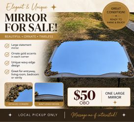 Large Ornate Gold Mirror – $50 OBO