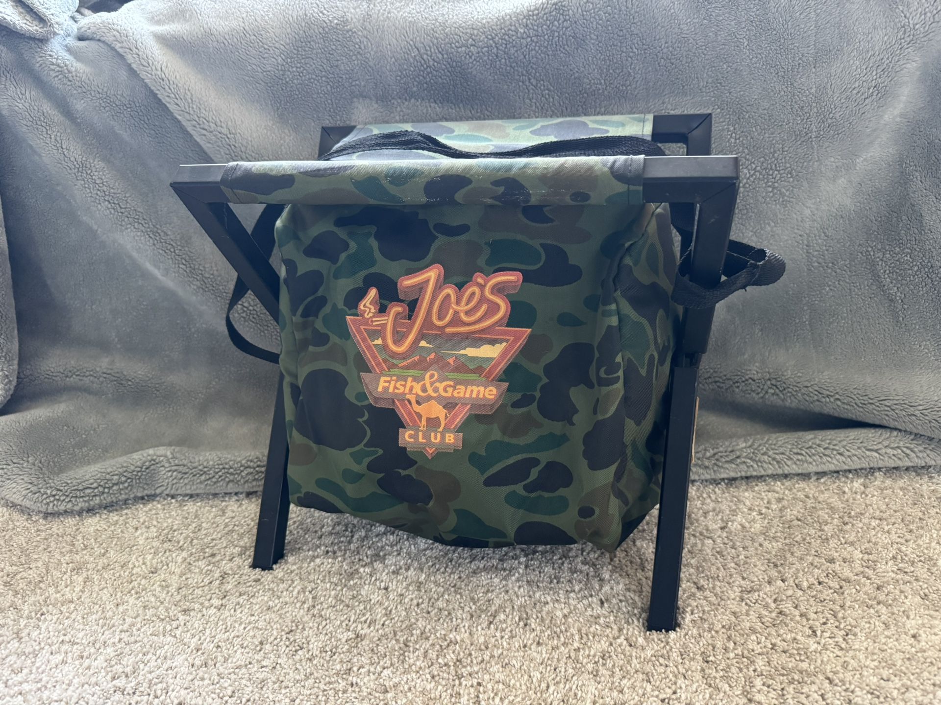 Vintage 1990’s Camel Joe's CAMO Fishing Camp Chair & Cooler Fish & Game Club