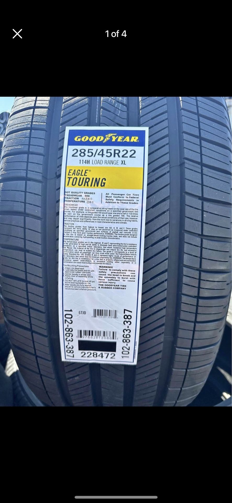 Goodyear Eagle Touring 285/45r22 Blow Out Special ( Set of 4 ) 🔥🔥🔥🔥