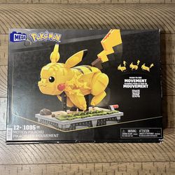 MEGA Pokemon Pikachu Building Kit w/ Motion 1095pcs NIB READ DESCRIPTION 