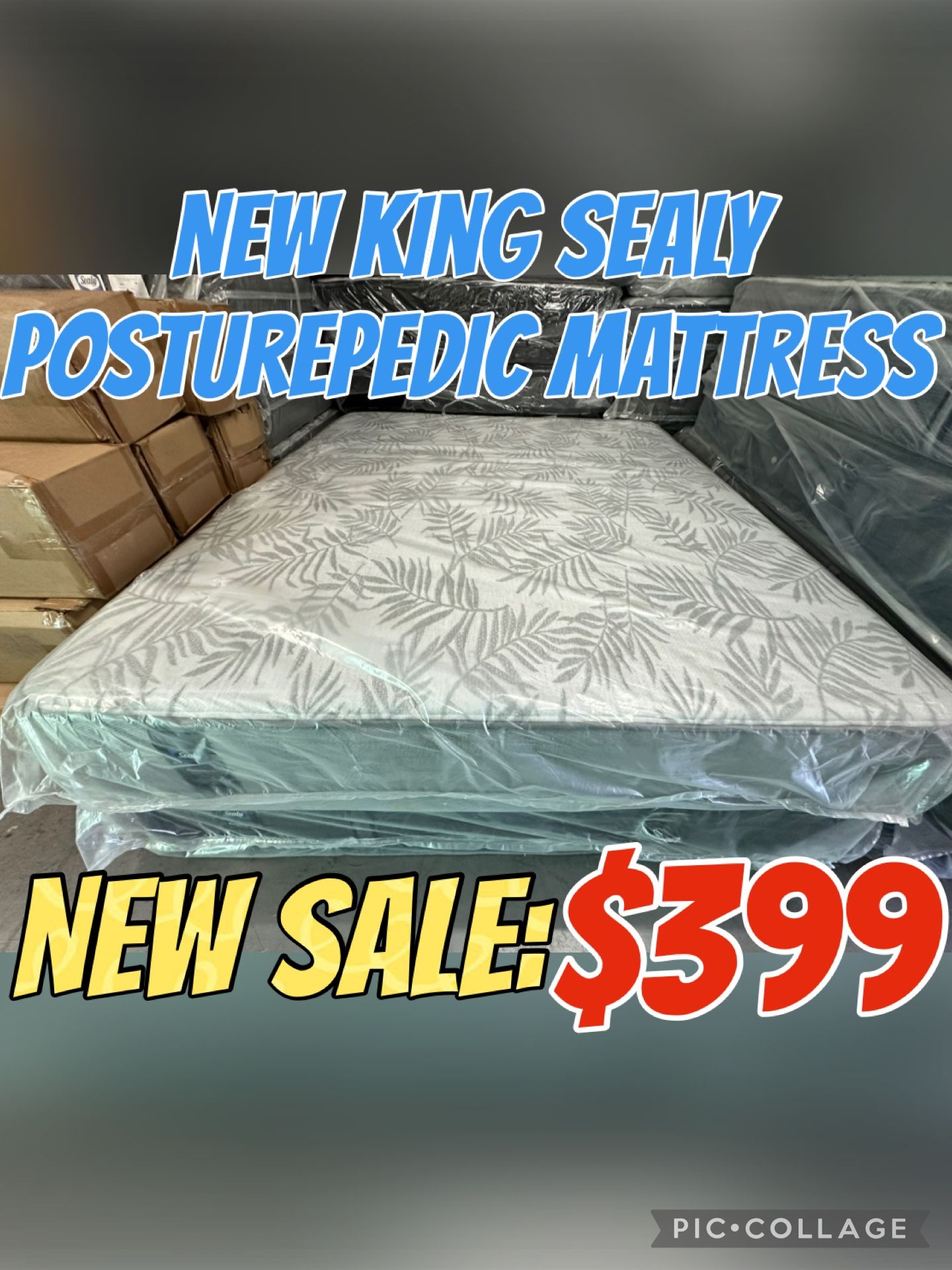 NEW KING SEALY POSTUREPEDIC MATTRESS