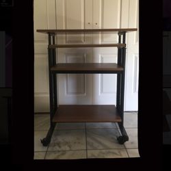 rolling wooden desk