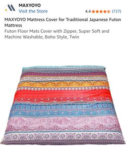 MAXYOYO Tein Size Japanese Futon Boho Mattress Cover With Zipper. COVER ONLY!!