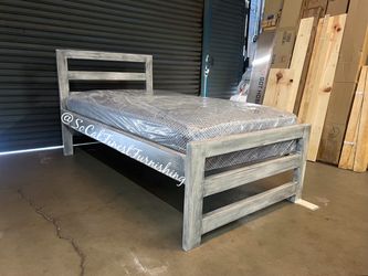 Twin bed and mattress