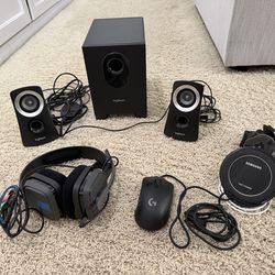 Electronics - Logitech speakers set Z313, Samsung fast charge platform, Logitech mouse G403, Astro A10 gaming headset