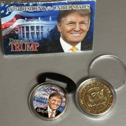 Coin Donald Trump 24 KT Gold Plated U.S. Kennedy Half Dollar