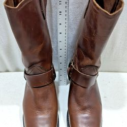 Square toe dingo harness brown boots