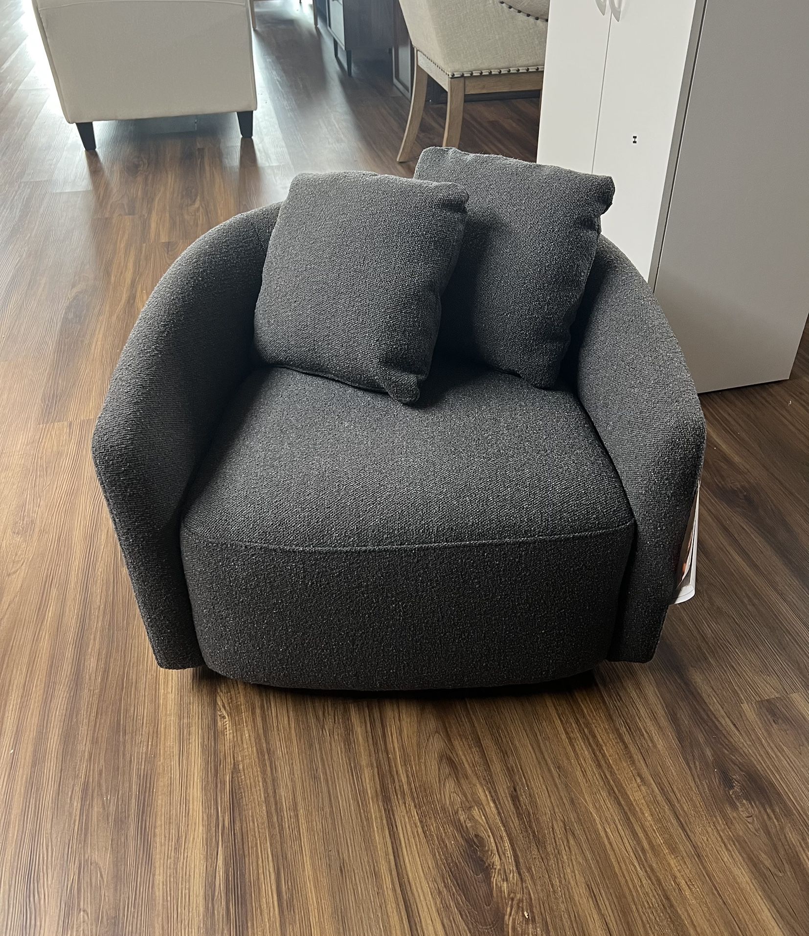 (1) New Kids Accent Chair, Charcoal Bouclé Fabric