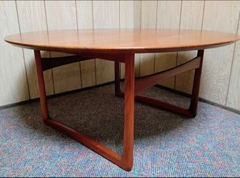 Mid Century Modern Danish Teak 42" Round SOLID Teak Coffee Table Designed by Peter Hvidt and Orla Mølgaard-Nielsen for France & Daverkosen