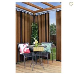 Versailles Stainless Steel Flare Curtain Rod Set, Indoor/Outdoor, Adjustable Length from 54" to 96"