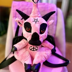 Killstar Kreeptures Baphomet Fur Backpack - Pink - NWT