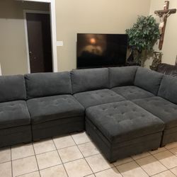 🩶✨Beautiful Costco Thomasville Tisdale 6pc Sectional in Dark Grey