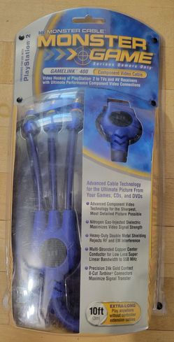 Monster Cable Game Link 400 Component Video Cable Playstation 2 PS2 New Factory Sealed