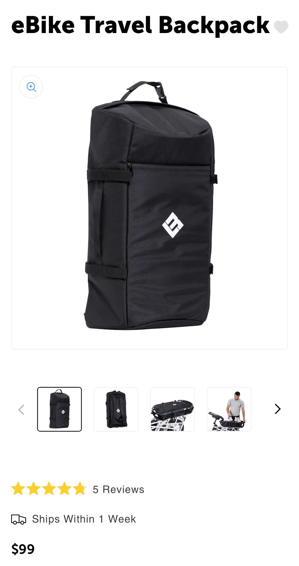 Ebike/Bike Travel backpack - 50L Capacity