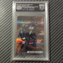 Venom Spider Man foil 1st edition card Disney Marvel Kayou GRADED 9.5 MINT POP 1