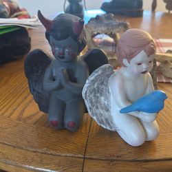 Matching Angel And Devil Statue 