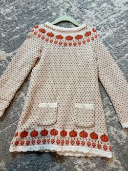 4T girls fall pumpkin sweater dress