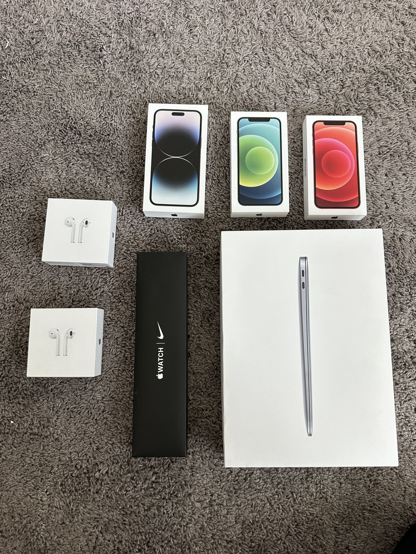I Phone, Air Pods, Mac book Air Boxes