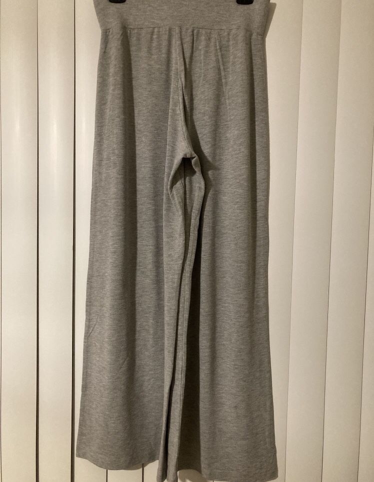 Soft Surroundings Wide Leg Knit Pull-On Pants Heather Gray Woman’s Size Medium