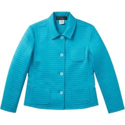 Vintage Harve Benard Turquoise Quilted Button Front Jacket Size 6 Turquoise Blue