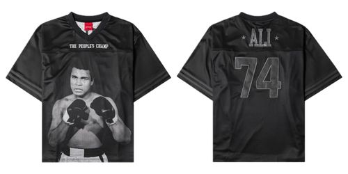 Muhammad Ali Black Football Jersey Mens Medium $49.99 Sewn Logo