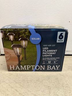 Hampton Bay Solar LED Filament Pathway Lights 6-Pack