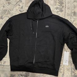 Alo Yoga Accolade Full Zip Hoodie Black Large