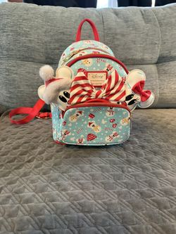 Loungefly Disney Christmas Mickey and Minnie Christmas Backpack + Matching Ears