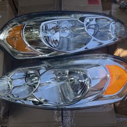 Headlights For 2006 To 2013 Chevy Impala/ 2006 To 2007 Monte Carlo Chrome Amber OEM Style