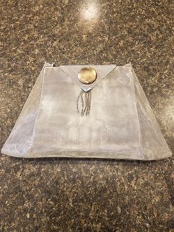 Silver shimmer triangle purse