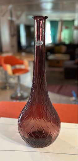 ✨ Vintage 1960s–70s Empoli Italy Amethyst Glass Vase ✨